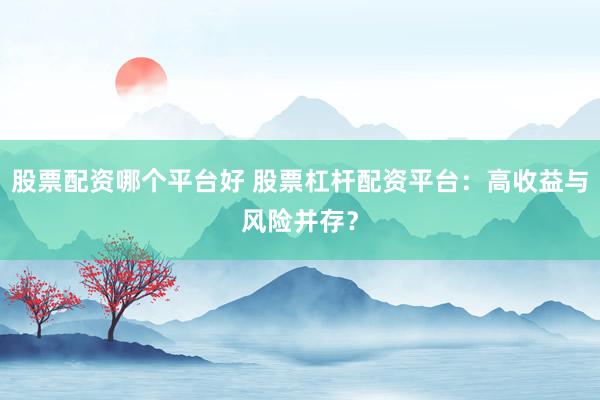 股票配资哪个平台好 股票杠杆配资平台：高收益与风险并存？