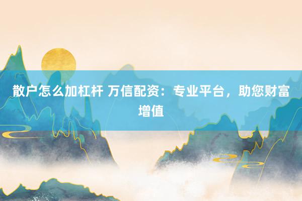 散户怎么加杠杆 万信配资：专业平台，助您财富增值