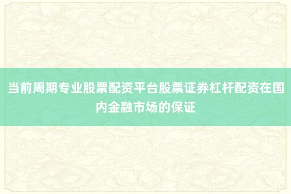 当前周期专业股票配资平台股票证券杠杆配资在国内金融市场的保证