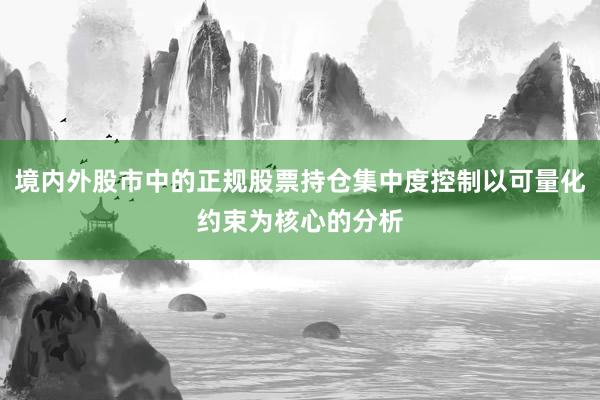 境内外股市中的正规股票持仓集中度控制以可量化约束为核心的分析