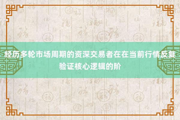经历多轮市场周期的资深交易者在在当前行情反复验证核心逻辑的阶