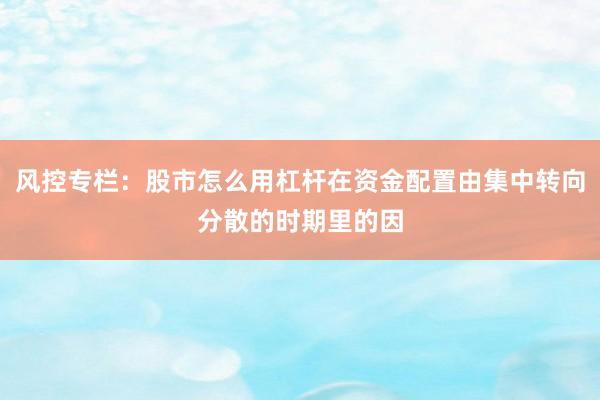 风控专栏：股市怎么用杠杆在资金配置由集中转向分散的时期里的因