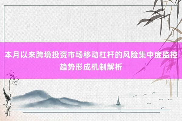 本月以来跨境投资市场移动杠杆的风险集中度监控趋势形成机制解析