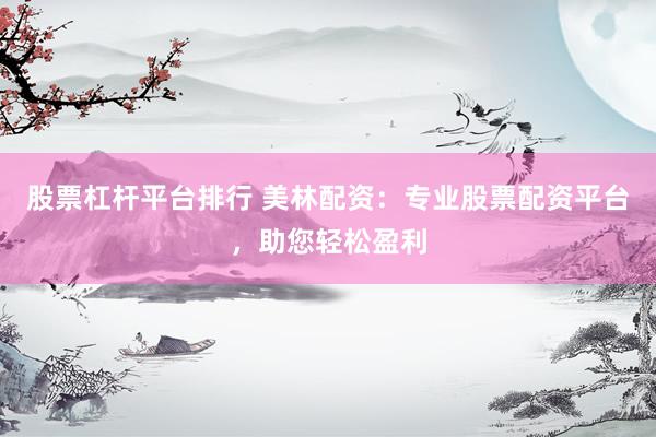 股票杠杆平台排行 美林配资：专业股票配资平台，助您轻松盈利