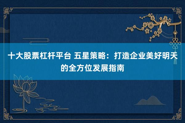 十大股票杠杆平台 五星策略：打造企业美好明天的全方位发展指南