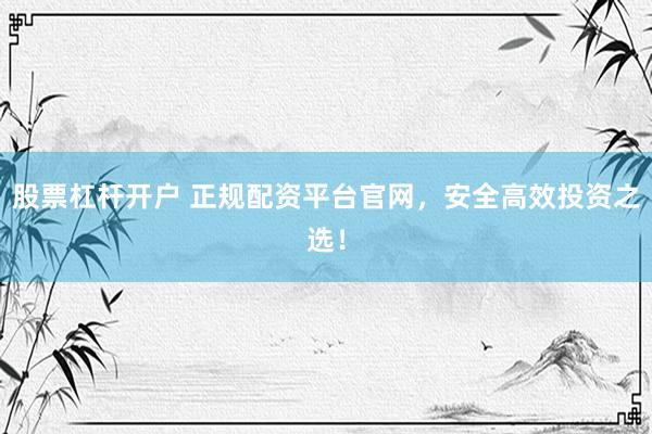 股票杠杆开户 正规配资平台官网,安全高效投资之选!