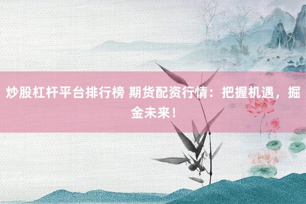 炒股杠杆平台排行榜 期货配资行情：把握机遇，掘金未来！