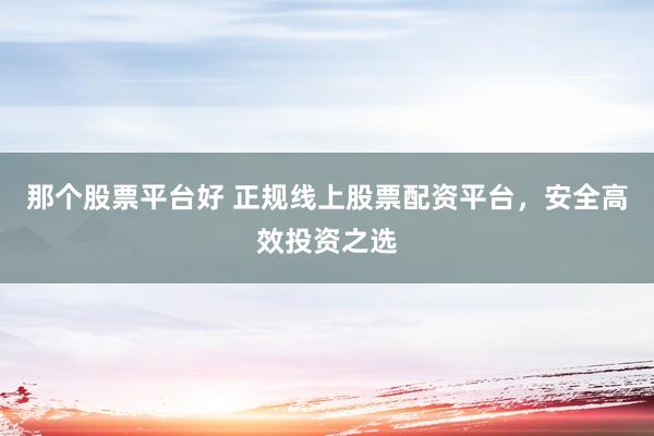那个股票平台好 正规线上股票配资平台,安全高效投资之选